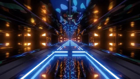 Flight in abstract sci-fi tunnel seamless loop Vídeos de archivo 146683361