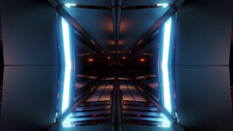 Flight In Abstract Sci-fi Tunnel Seamless Loop Vídeos de archivo 146683451