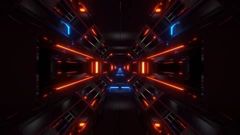 Flight in abstract sci-fi tunnel seamless loop. Vídeos de archivo 146776891