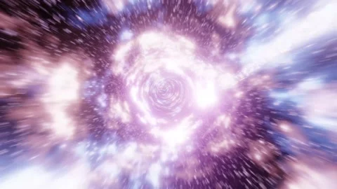 Flight in abstract sci-fi tunnel seamless loop. Futuristic VJ motion graphics Stock Footage 300654006