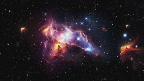 Flight into the abyss of space. Cosmic background with galaxies and stars. Stock Footage 247177969