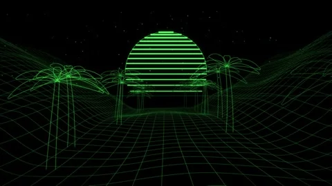 Flight Across A Range Of Glowing Wireframe Ridges Vídeos de archivo 344514262