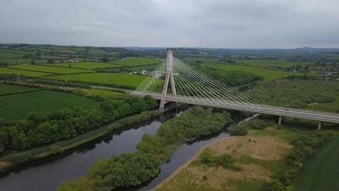 Flight across the River Boyne Stock Footage 109124462