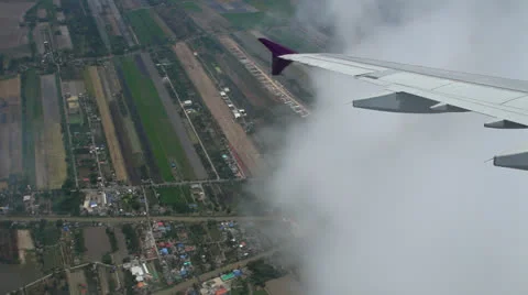 Flight aerial passenger perspective Stock Footage 23039676