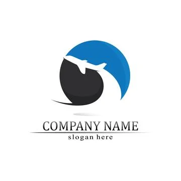 Flight aeroplane vector and logo design Transportation Illustrazione stock