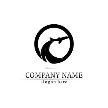 Flight aeroplane vector and logo design Transportation Illustrazione stock