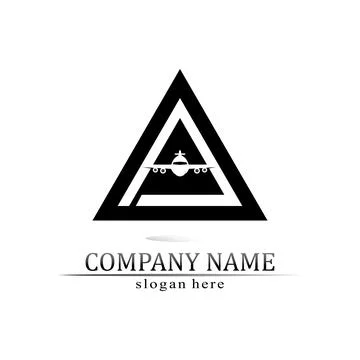Flight aeroplane vector and logo design Transportation Stock Illustration