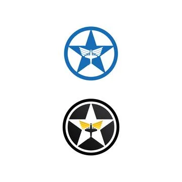 Flight aeroplane vector and logo design Transportation Illustrazione stock