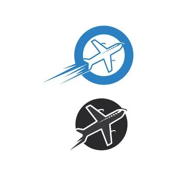 Flight aeroplane vector and logo design Transportation Illustrazione stock