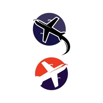 Flight aeroplane vector and logo design Transportation Illustrazione stock