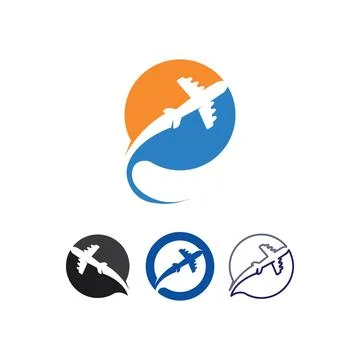 Flight aeroplane vector and logo design Transportation Illustrazione stock
