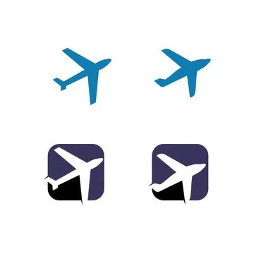 Flight aeroplane vector and logo design Transportation Illustrazione stock
