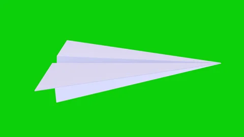 Flight ahead white paper plane sways in air on green screen. Stock-Footage 281845947