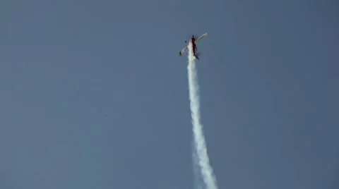 In flight at the Air Display, jet aeroplane, stunt flying, stunting, plane Stock Footage