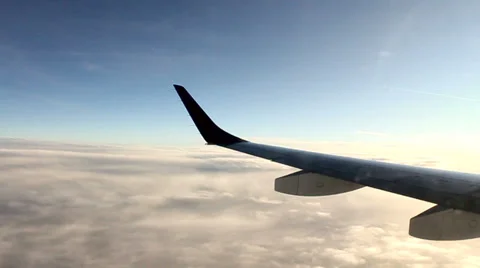 In Flight Airplane window seat Stock Footage 34283987