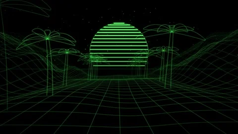Flight Along The Floor Of A Broad Wireframe Valley Stock Footage 344514369