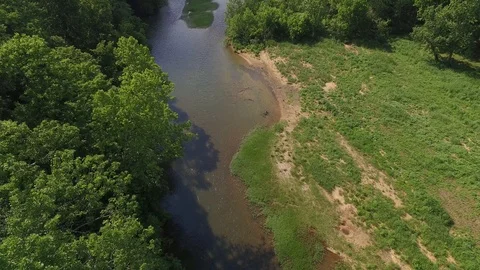 Flight along river with floaters #2 Video stock 94552952