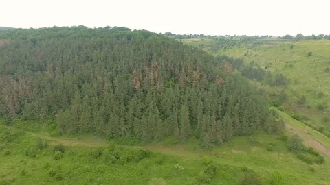 Flight along the waterfall Aerial View Flying Over Rushing Waterfall Stock Footage 77614937
