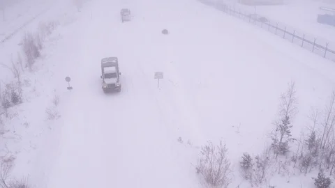 Flight along winter road Video stock 123765206