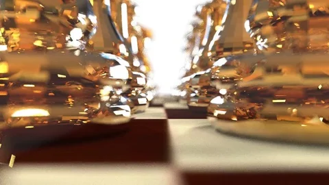 Flight among chess pieces Stock Footage 84681884