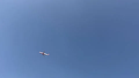 Flight and background blue sky Stock Footage 233854809