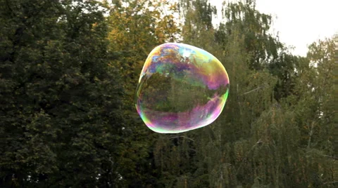 Flight and Death of a big soap Bubble - HD Video stock 41756455