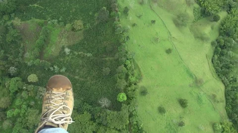 Flight and glide over a mountain and coffee plantation Vídeos de archivo 45868257