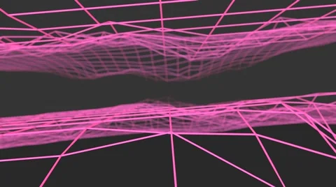 Flight Into Animated 80s Neon Grid Stock Footage 64649307