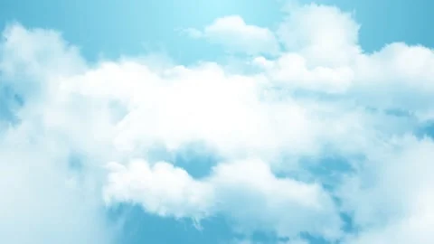 Flight animation through the clouds with blue sky background. Moving over Stock Footage 172548923