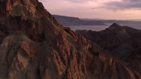 Flight approaching Lake Mead from Muddy Peak Stock Footage 59526123