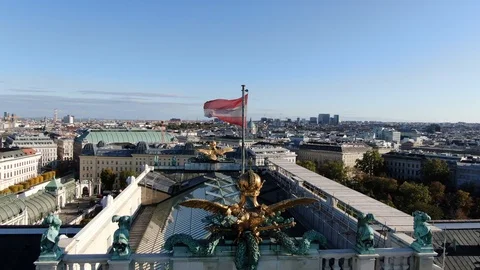 Flight around Austria flag Stock Footage 124580525
