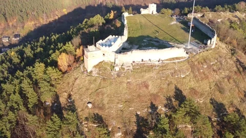 Flight around the castle Stock Footage 165383381