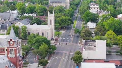 A flight around the city's steeples. Stock Footage 283926375