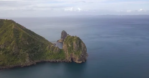 Flight Around Coast Stock Footage 127879074