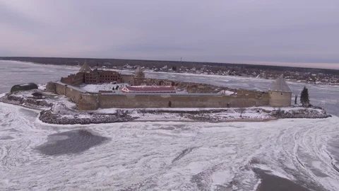 Flight around frozen fortress 動画素材 123769816