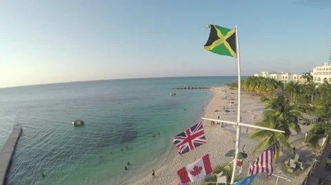 Flight around Jamaican flag Stock Footage 53064571