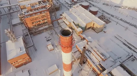 Flight around the old brick pipe. Stock Footage 59174442