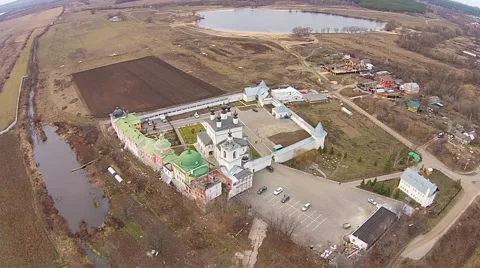 Flight around Orthodox monastery Stock Footage 45985015