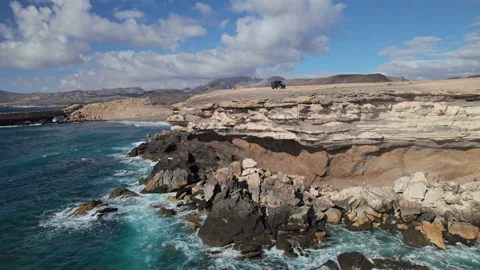 Flight around Punta de Guadalupe, Fuerteventura Stock Footage 196298745