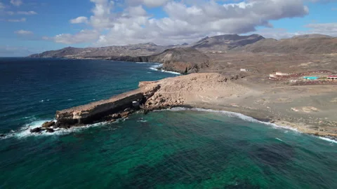 Flight around Punta de Guadalupe, Fuerteventura Stock Footage 234559090