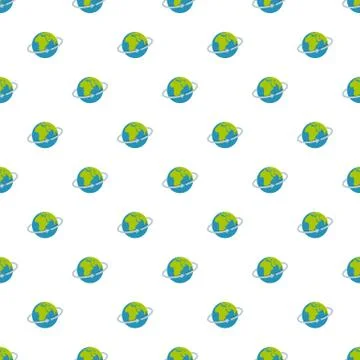 Flight around world pattern seamless Stock Illustration