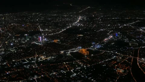 Flight Arrival in Amesterdam night time Stock Footage 152597886