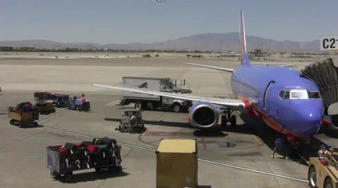 Flight Arriving at Gate Stock Footage 26319490