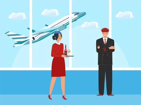 Flight Attendant Concept Illustration Stock Illustration