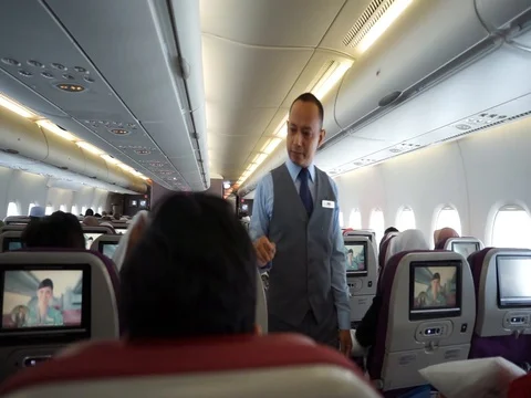 A flight attendant Stock Footage 110090268