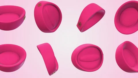 Flight Attendant Hat Falling on a Light Background. Air Hostess Hat. 4K Video stock 297486847