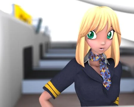 Flight attendant Stock Illustration