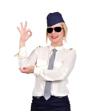 Flight attendant Foto stock