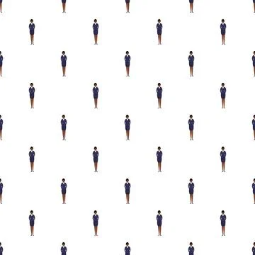 Flight attendant uniform seamless pattern working in aviation Illustrazione stock