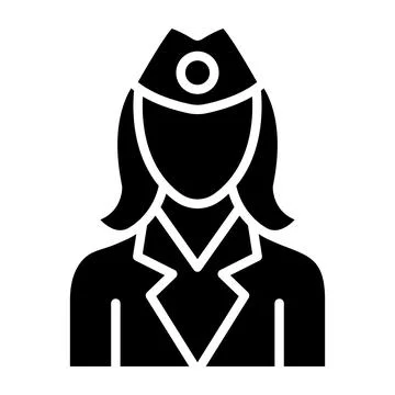 Flight attendant Vector Icon Design Illustration Stock Illustration